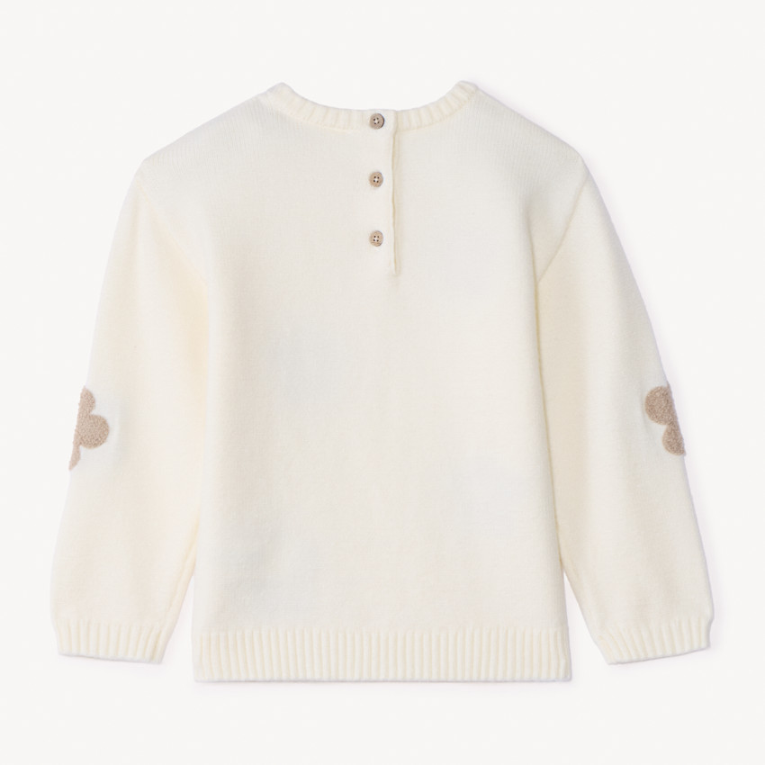 Pull tricot à fleurs en bouclettes 3D pour bébé fille 