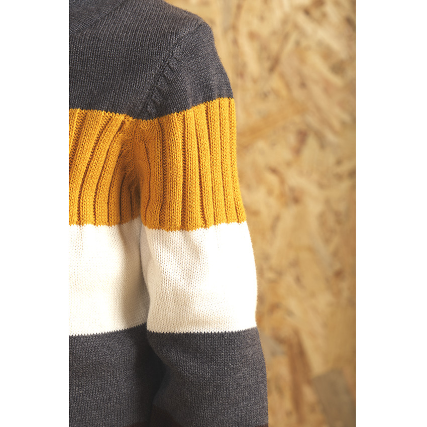 Pull en tricot à bandes contrastées pour enfant garçon 