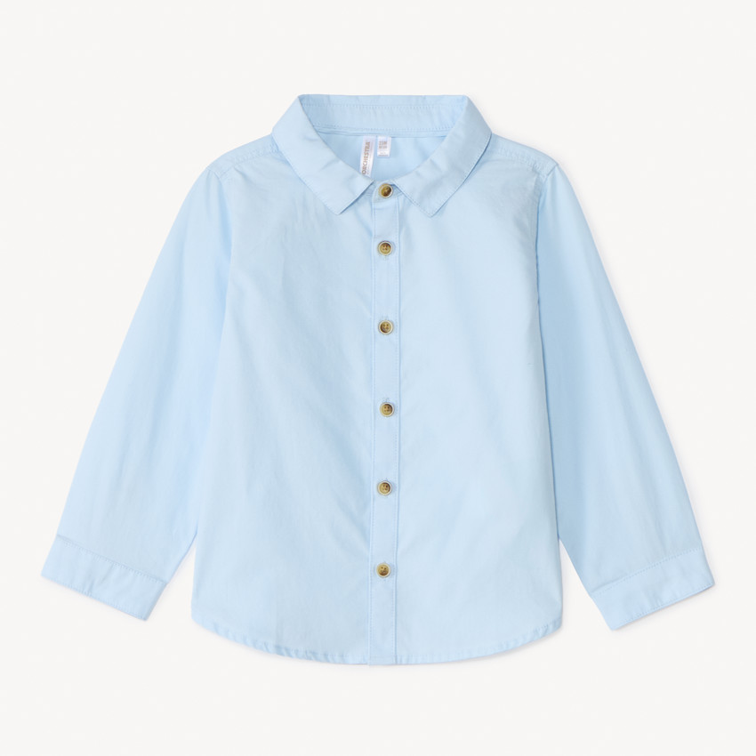 Chemise manches longues unie pour bébé garçon 