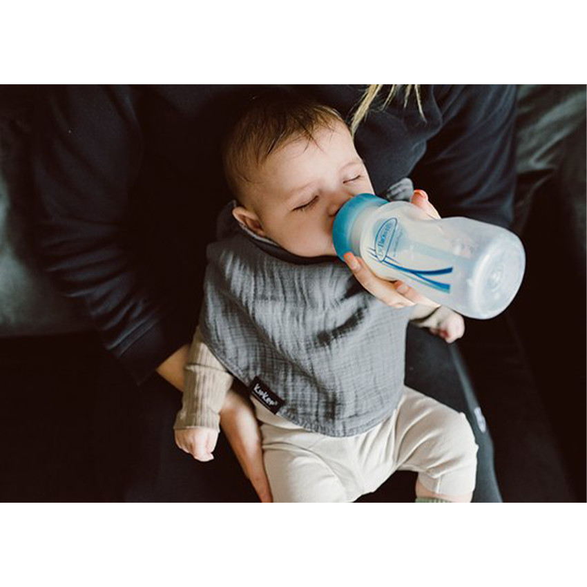 Bavoir 3-en-1 Gris 0M-2ans 2pcs 