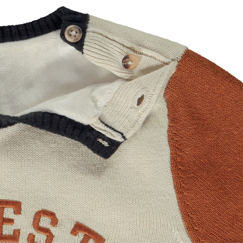 Pull effet color block print ours pour bébé garçon 