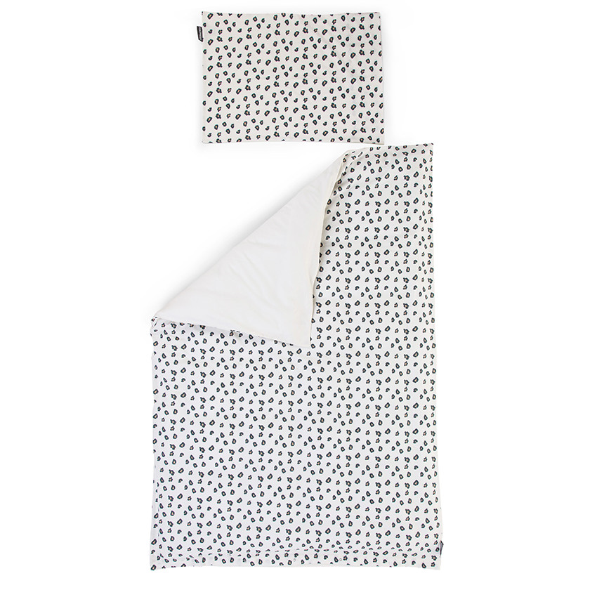 Housse de couette + taie d'oreiller en jersey 100 x 140 cm - Léopard 