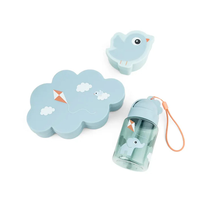 Done By Deer Playground snackset blauw met 2 lunchboxen en 1 drinkfles 