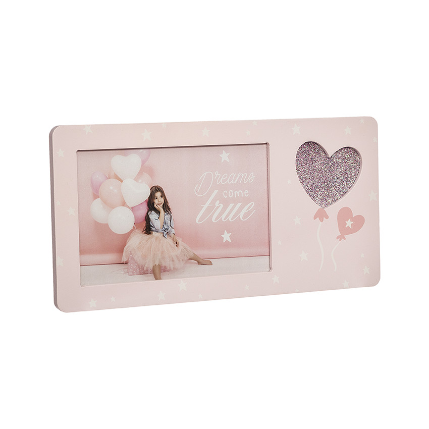 Cadre avec forme étoile/coeurs et paillettes  