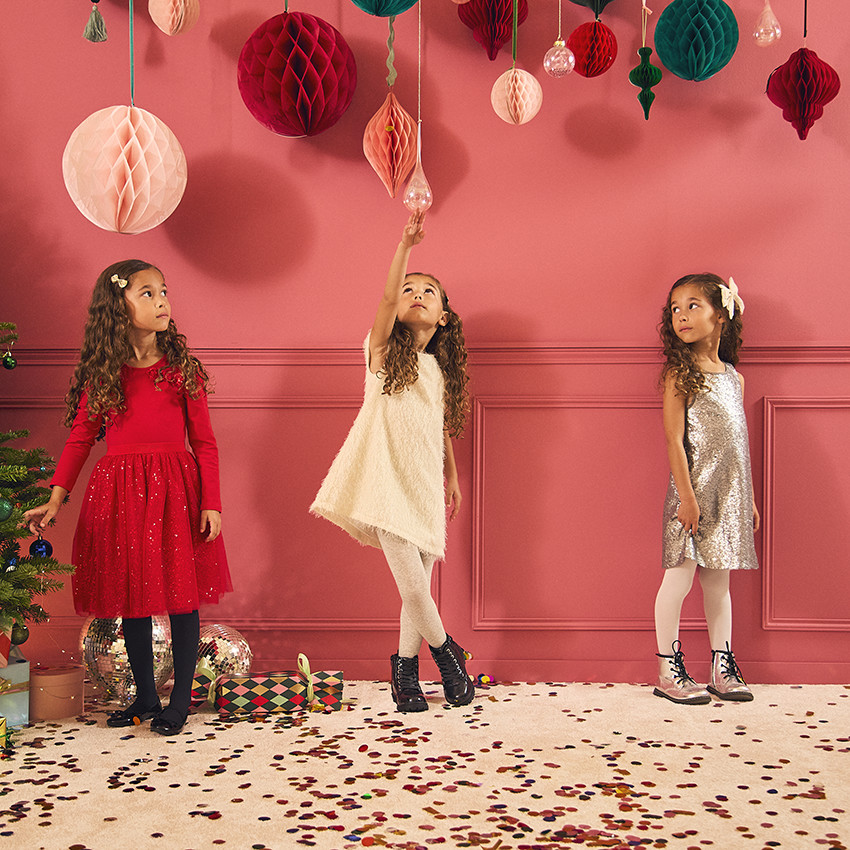 Robe de fête manches courtes à franges pour fille 