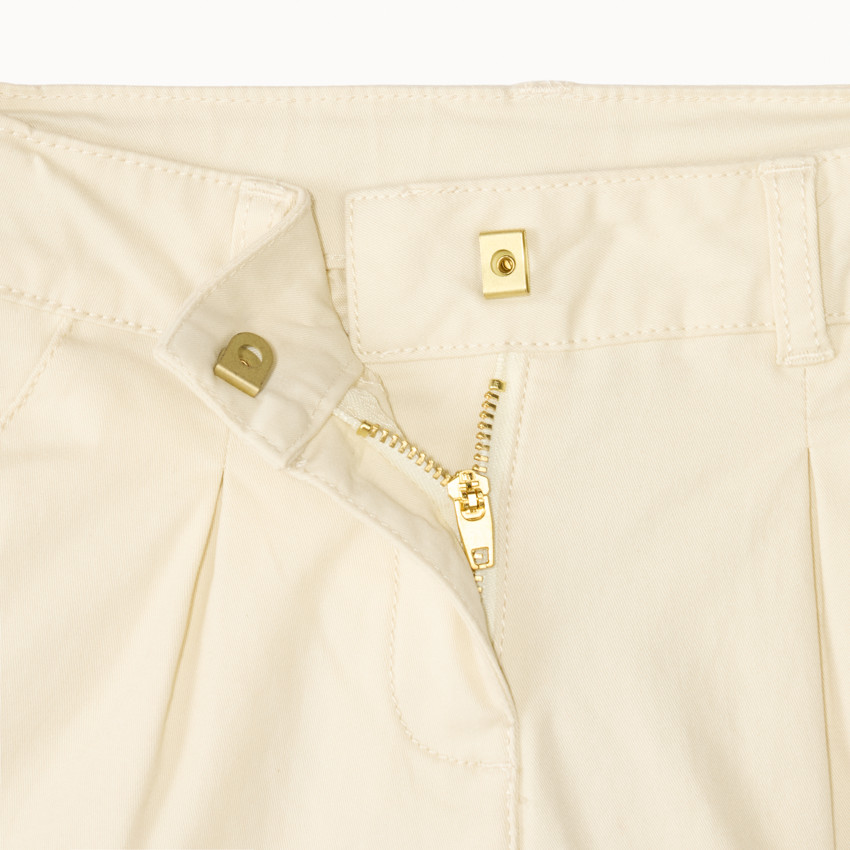 Short en twill uni effet pince pour fille 