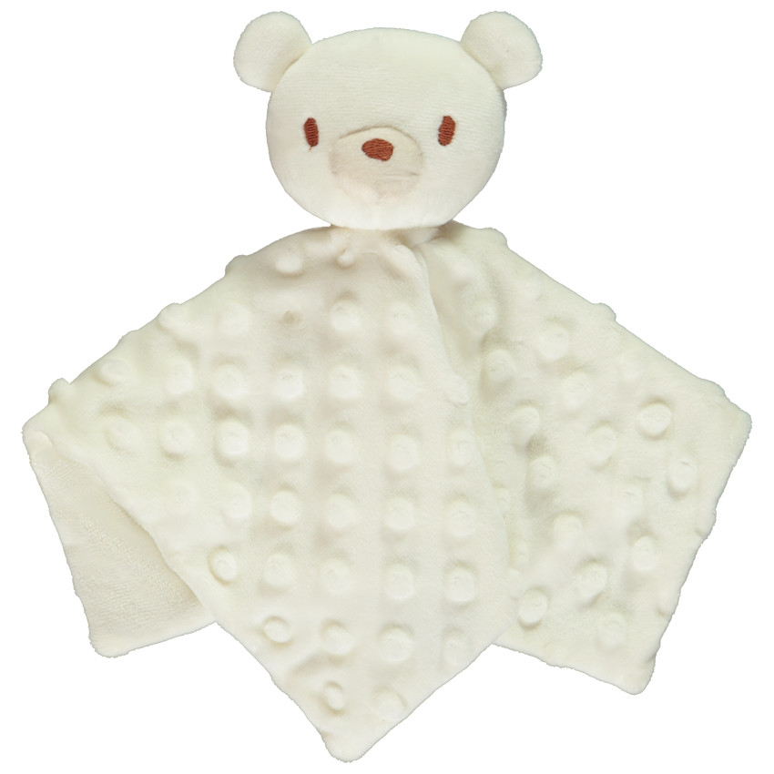 Doudou mouchoir ourson en sherpa minky pour bébé 