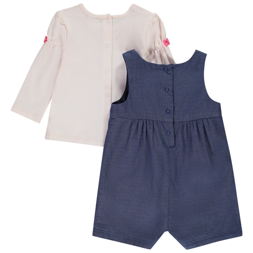 Korte jumpsuit + t-shirt met lange mouwen voor meisjes 
