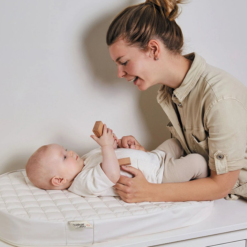 Matelas à langer chauffant 74 X 44cm Squares Offwhite 