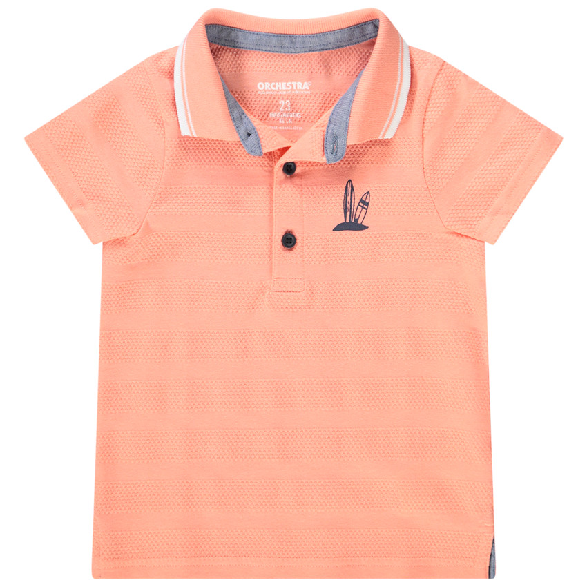 Poloshirt met korte mouwen en fantasieprint voor babyjongen 