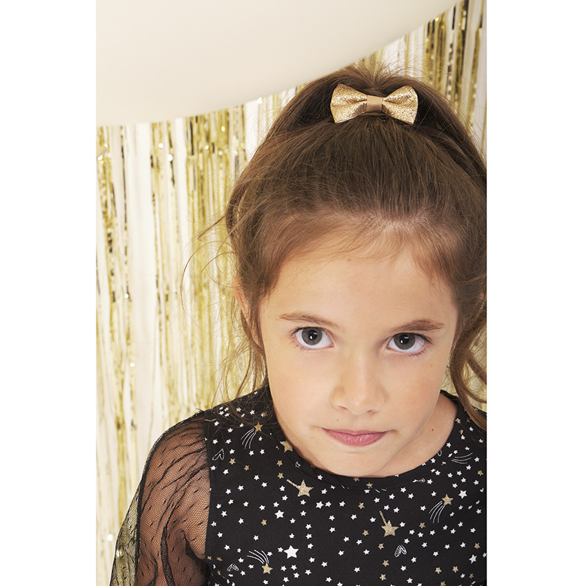 Robe de fêtes bi-matière fantaisie pour fille 