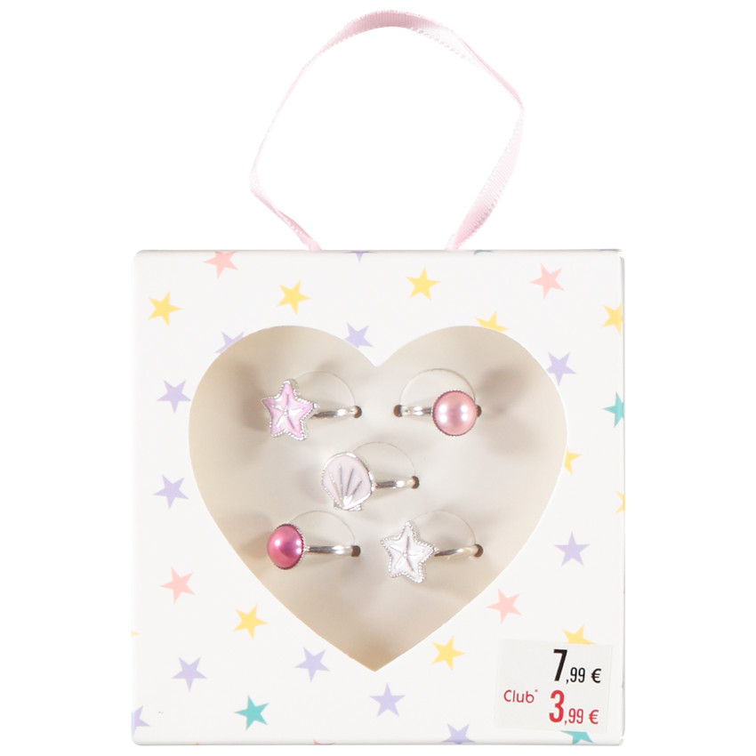 Set van 5 fantasieringen met schelpen voor meisjes 