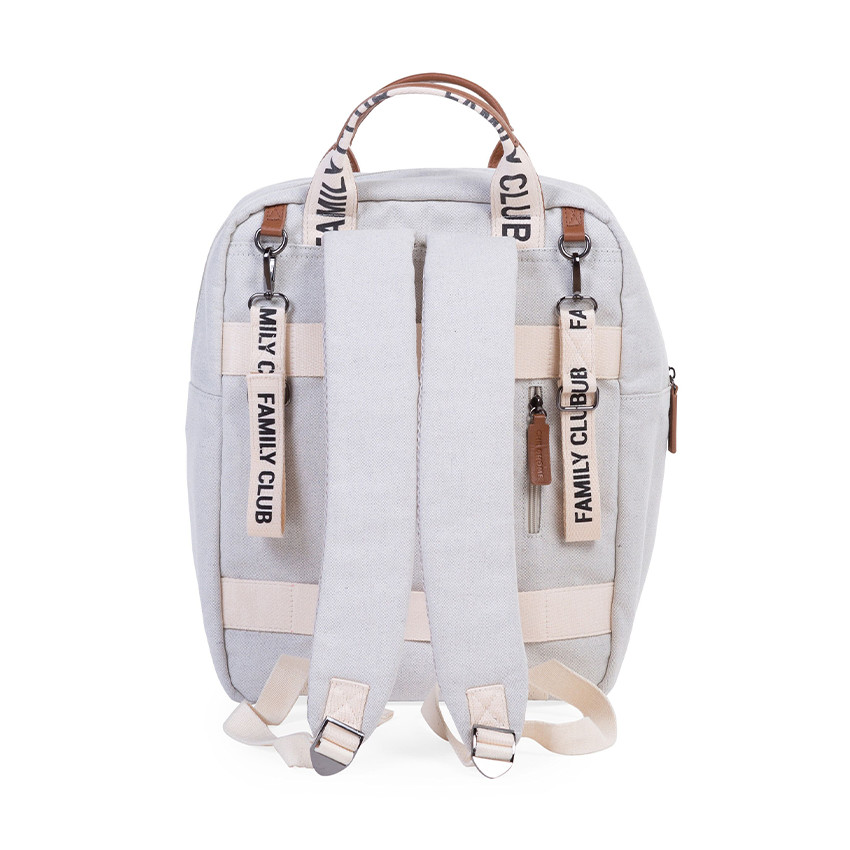 Sac à dos signature + pochette + matelas à langer Family Club écru 