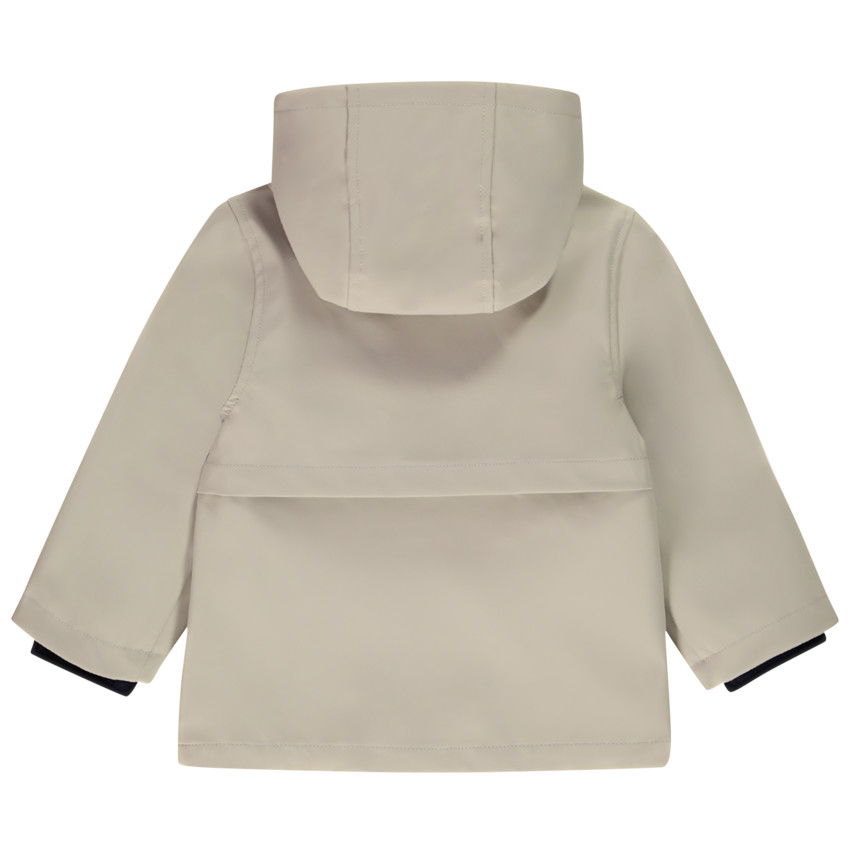 Rubberen parka van jersey met gestreepte voering voor babyjongens 