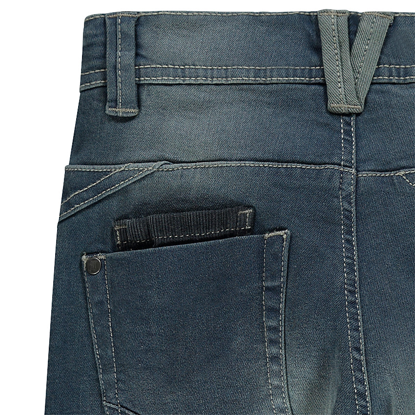 Junior ) Slim-fit jeans met used effect en kruisjes aan de knieën 