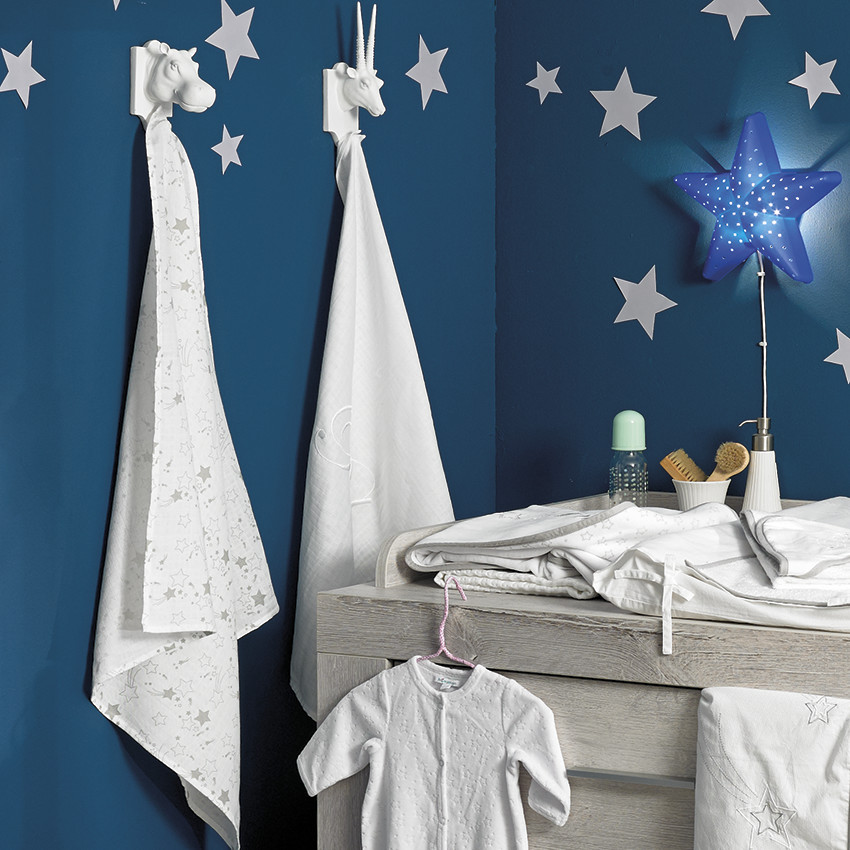 Drap housse imprimé étoile 120 x 60 cm 