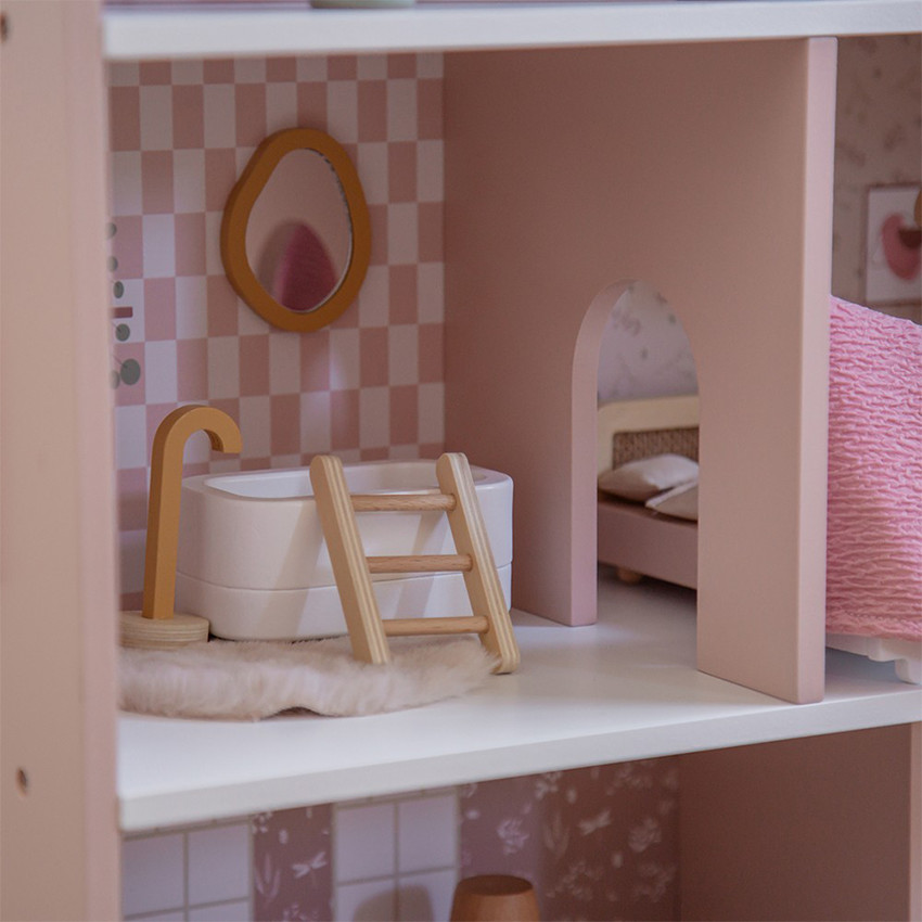 Maison de poupée en bois 60cm 3ans+ Rose 