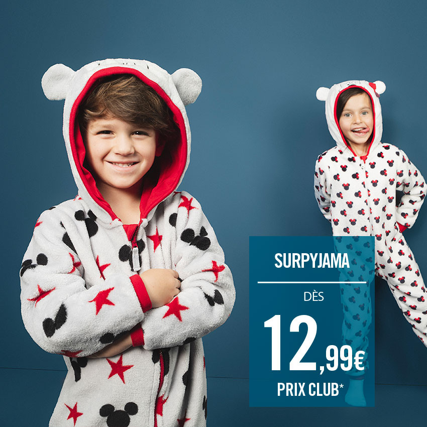 Overpyjama van sherpastof met print van Minnie Disney en reliëforen 