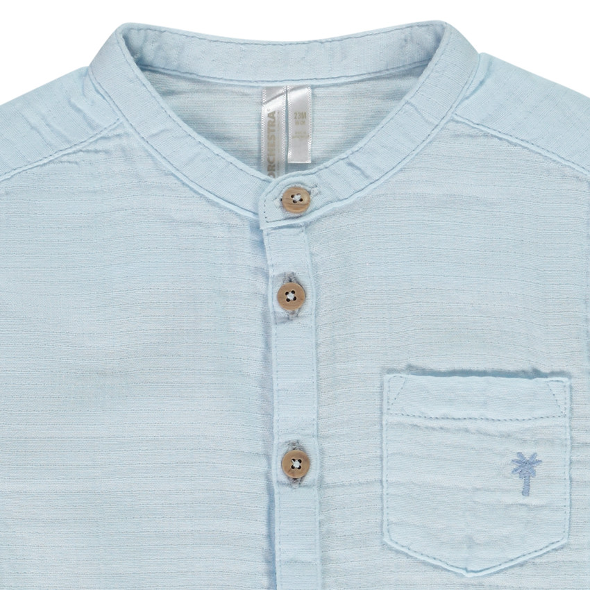 Hemd met korte mouwen en geborduurde palmboom voor baby jongen 