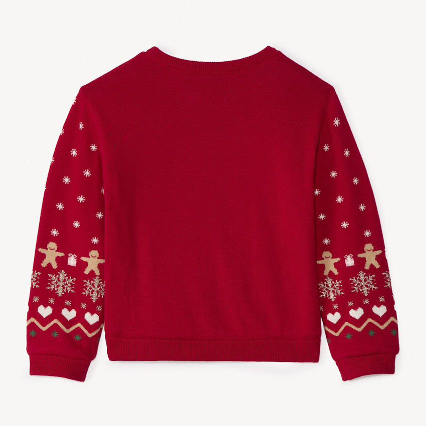 Pull de Noël en tricot doublé sherpa pour fille 