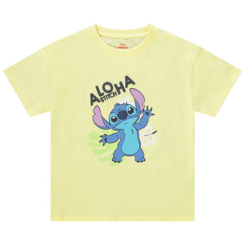 T-shirt manches courtes fantaisie Stitch Disney pour garçon 