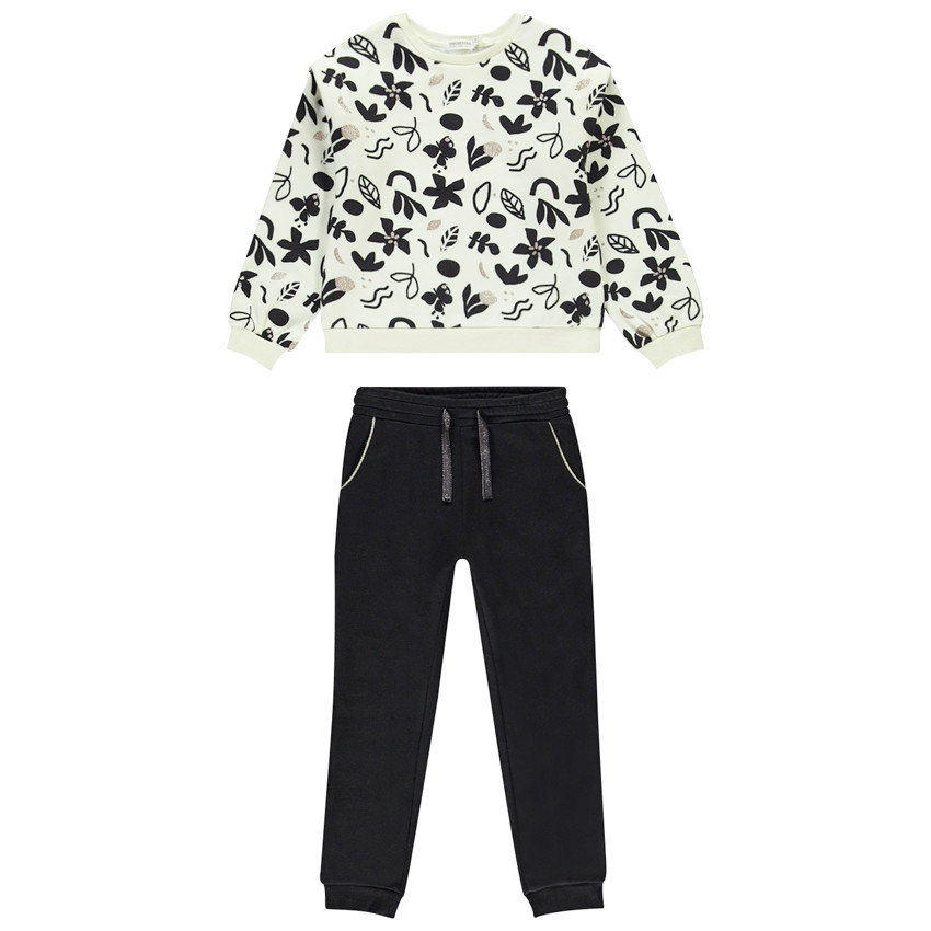 Ensemble jogging + sweat fantaisie imprimé arty pour fille 