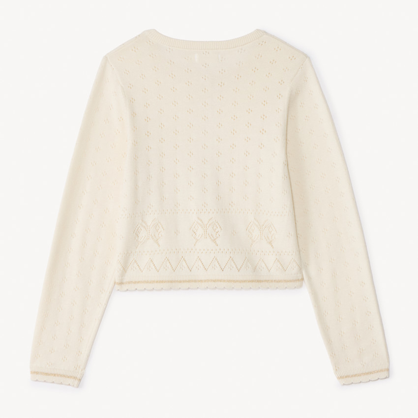 Gilet manches longues en tricot fantaisie pour fille 