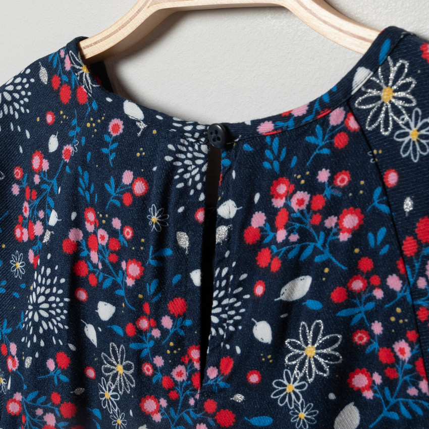 Jurk met korte mouwen en bloemenprint voor meisjes 