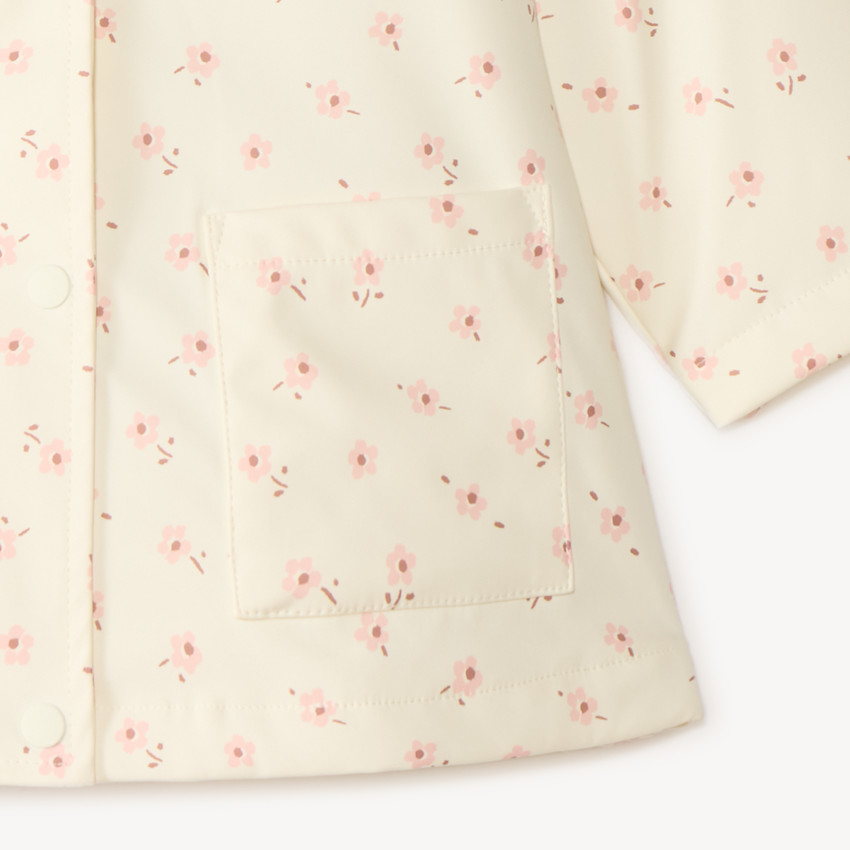 Gewatteerde parka met capuchon en bloemenprint voor babymeisjes 