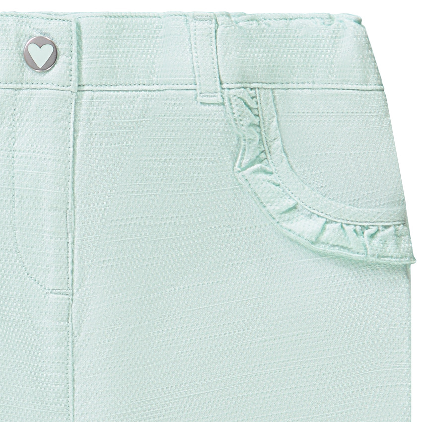 Short uni en toile fantaisie avec détails volantés pour bébé fille 