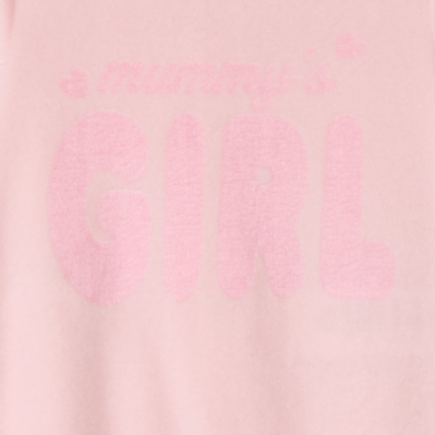Dors-bien en velours print "Mummy's girl" pour bébé fille 