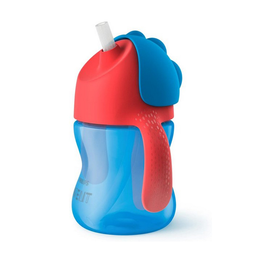 Tasse à paille +9m 200ml - Bleu/Rouge 
