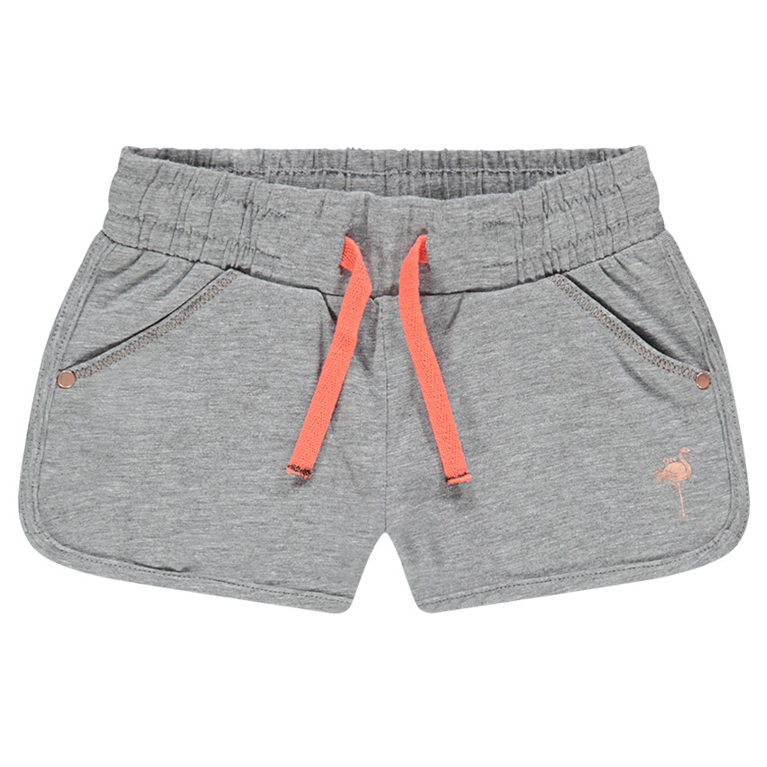 Korte jersey short met flamingo print 