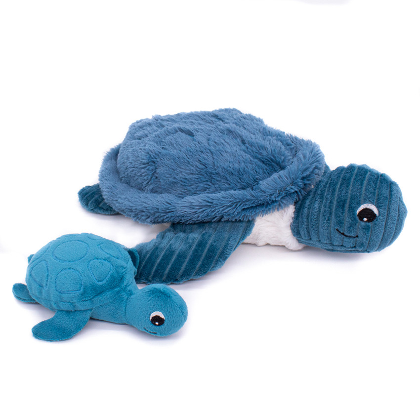 Peluche Ptipotos Tortue maman/bébé - Bleu 