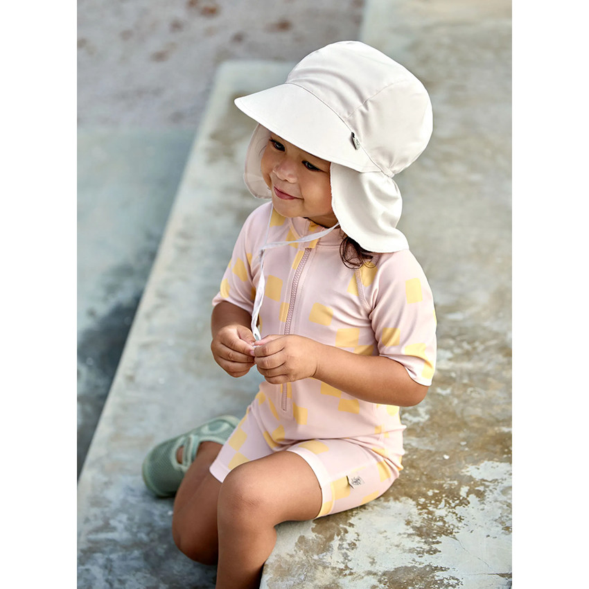 Maillot de bain manches courtes T74/80 (7-12 mois) Checkerboard Pale Pink/Yellow 