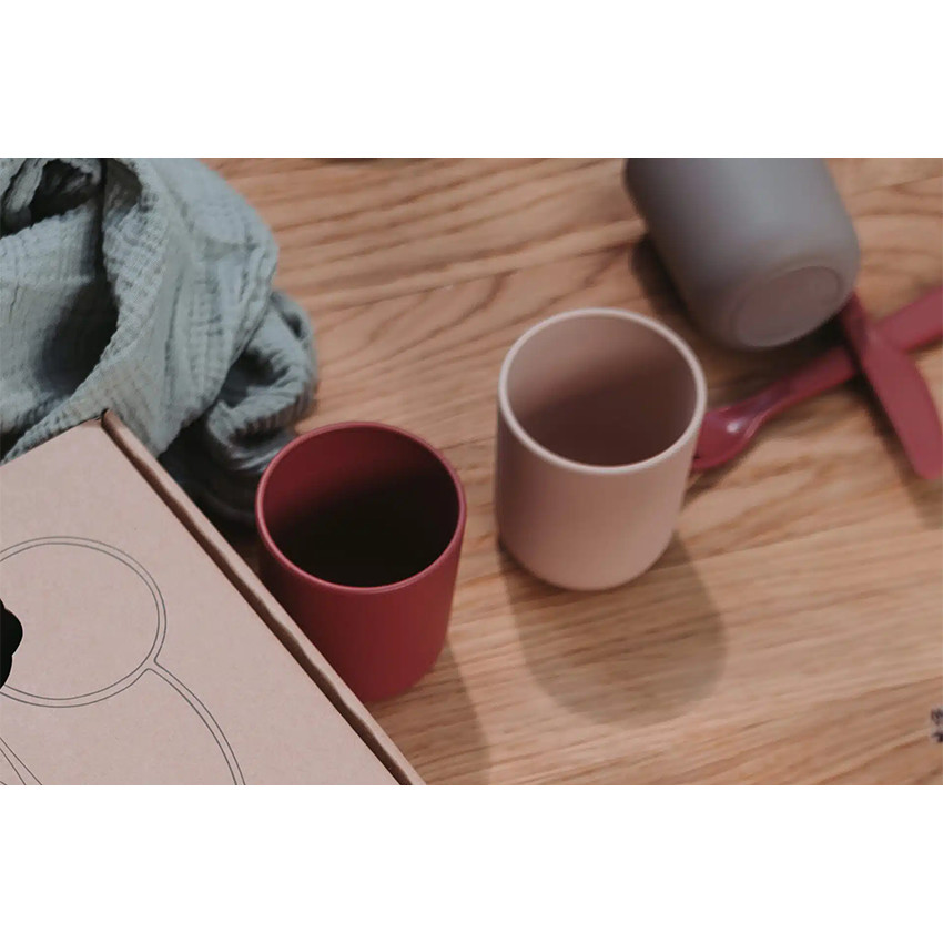 Set de 2 gobelets-canard Tiny Bioplastique – Rouge/Beige 