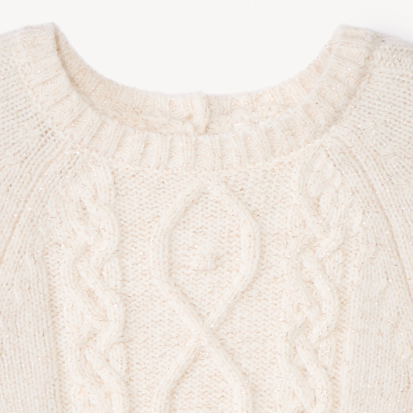 Pull poncho en tricot uni pour bébé fille 