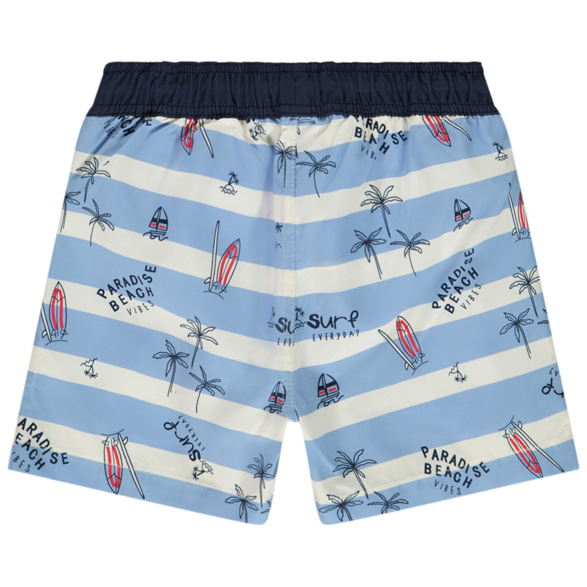 Short de bain rayé imprimé fantaisie pour garçon 