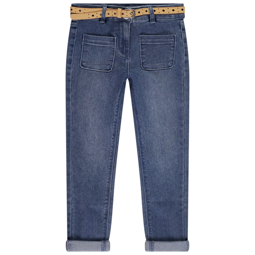 Slimme jeans met open riem voor meisjes 