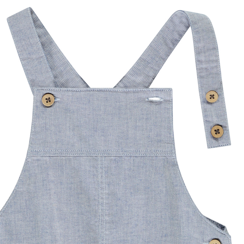 Salopette courte en toile pour bébé graçon  