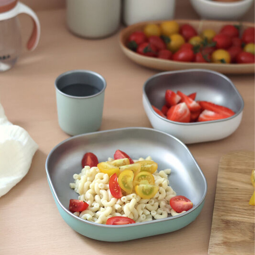 Coffret repas en inox 3 pièces sage green 