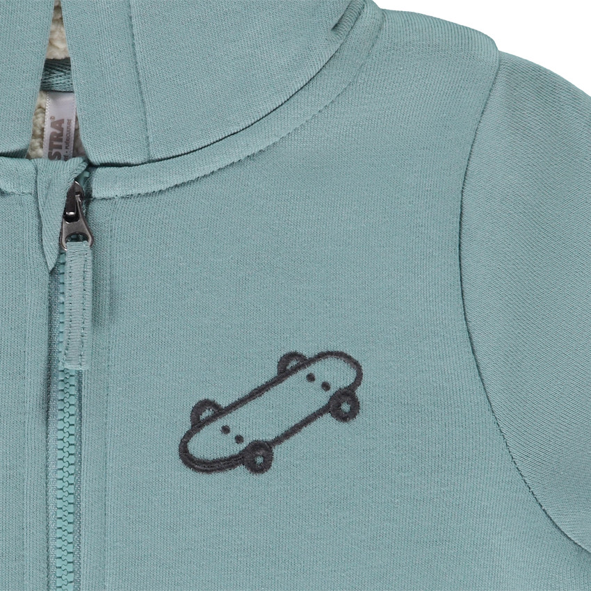 Gilet met kap borduurwerk skate voor baby jongen 