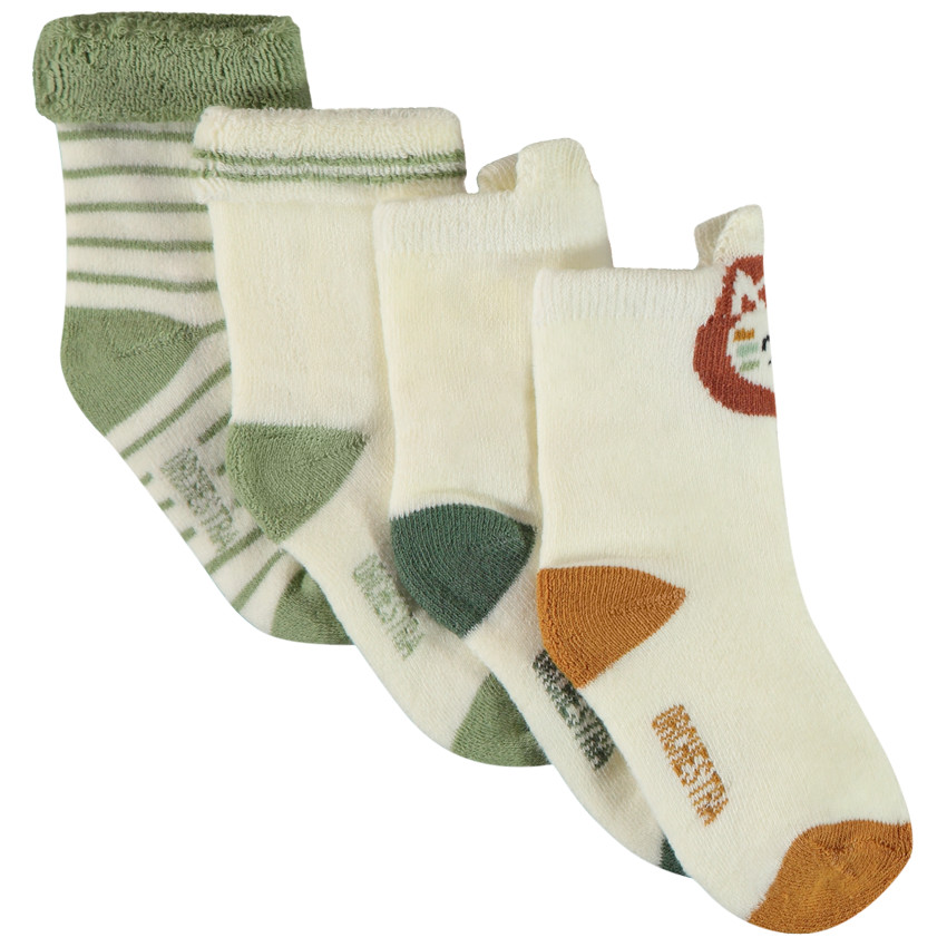 Lot de 4 paires de chaussettes fantaisie pour bébé garçon 