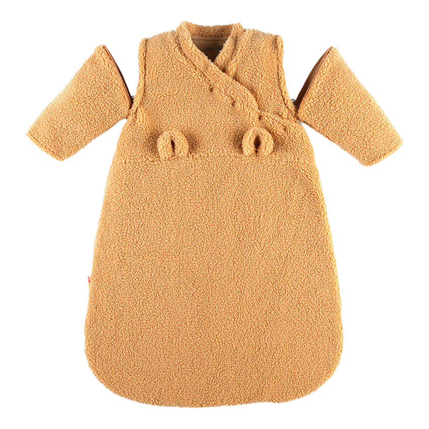 Gigoteuse avec manches amovibles en sherpa 70cm Camel 