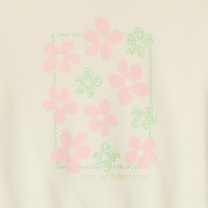 Ensemble jogging molleton print fleurs pour bébé fille 