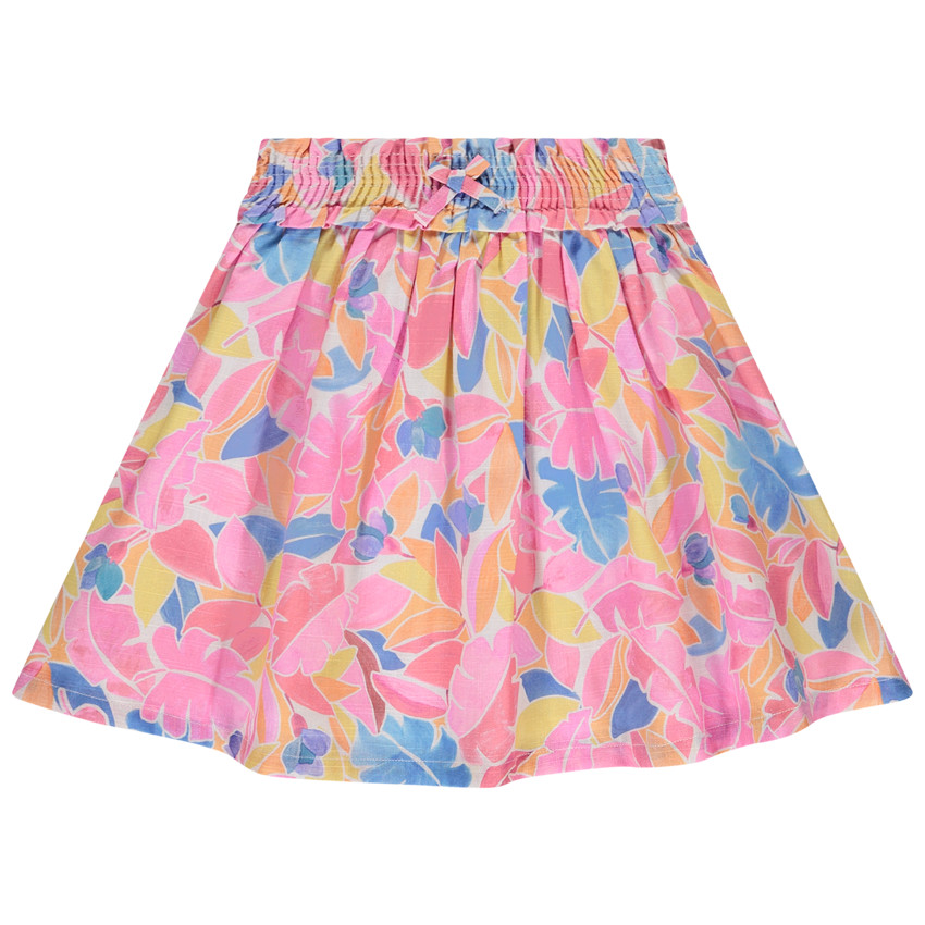 Rok in flonkerige voile met bloemenprint voor meisjes 