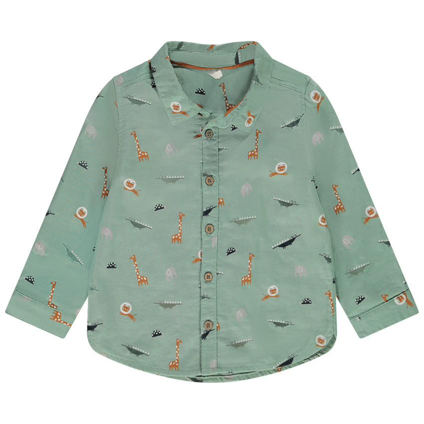 Chemise manches longues imprimé animaux pour bébé garçon 