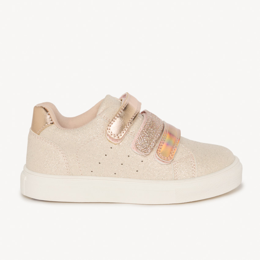 Lage sneakers met metallic effect en pailletten voor meisjes 