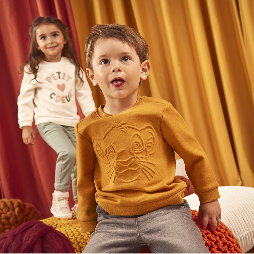 Sweatshirt met reliëfpatroon Simba Disney voor baby jongen 