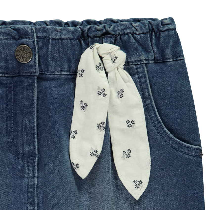 Jupe effet jean avec foulard noué pour fille 